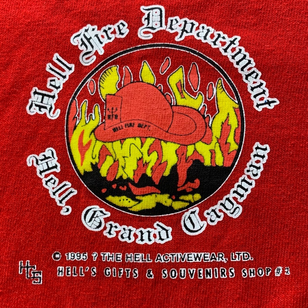 Vintage 1995 Hell Fire Department Grand Cayman Funny Oversized Unisex Tr… - Picture 11 of 16
